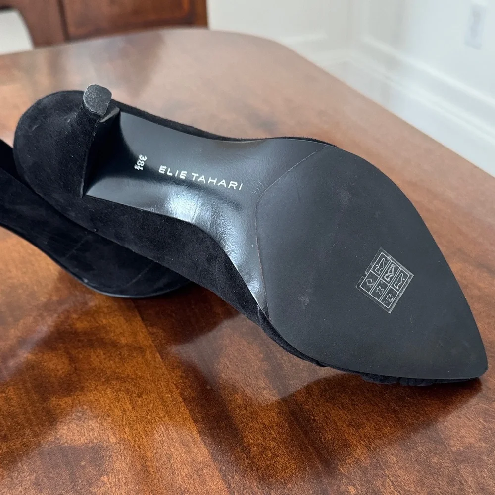 Elie Tahari Classic Black Suede Heels